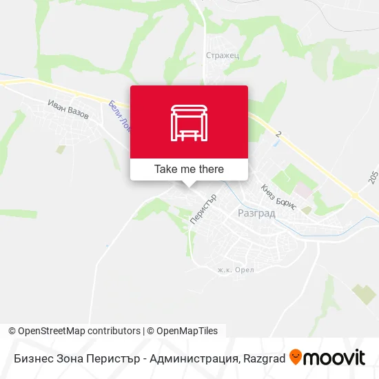 Карта Бизнес Зона Перистър - Администрация