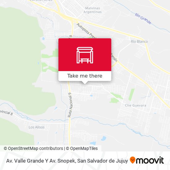 Av. Valle Grande Y Av. Snopek map