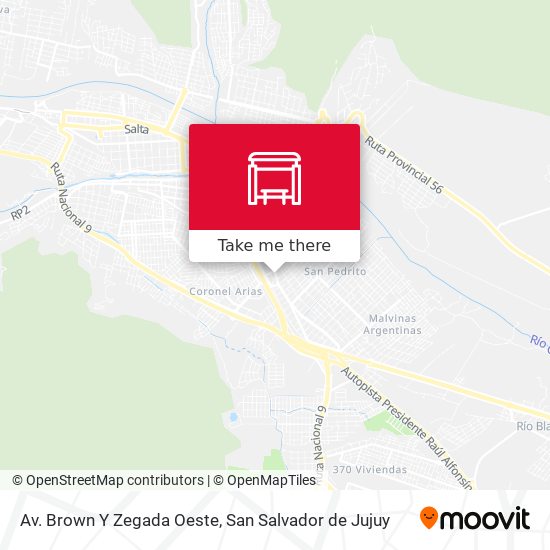 Av. Brown Y Zegada Oeste map
