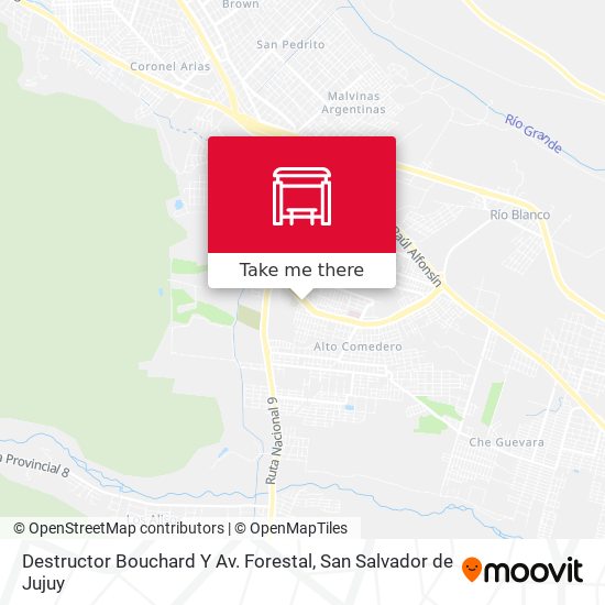 Mapa de Destructor Bouchard Y Av. Forestal