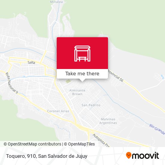 Toquero, 910 map