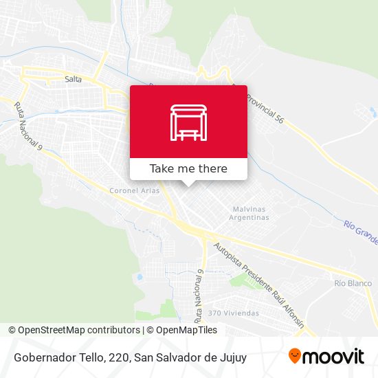 Gobernador Tello, 220 map