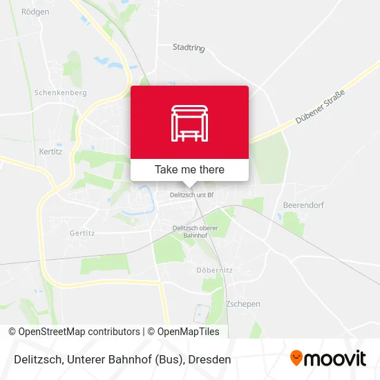Карта Delitzsch, Unterer Bahnhof (Bus)