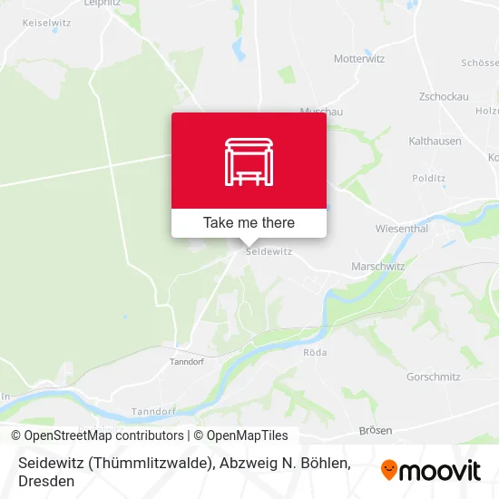 Карта Seidewitz (Thümmlitzwalde), Abzweig N. Böhlen