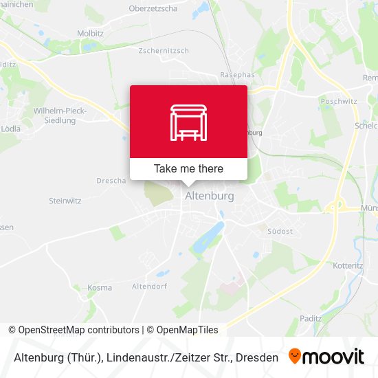 Карта Altenburg (Thür.), Lindenaustr. / Zeitzer Str.