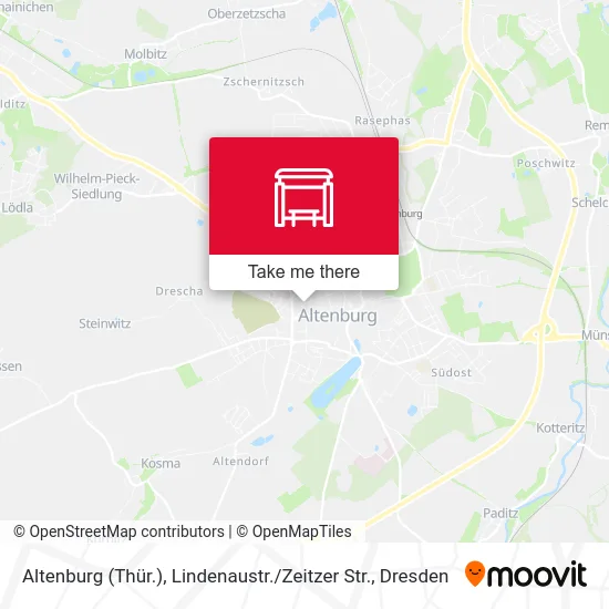 Карта Altenburg (Thür.), Lindenaustr. / Zeitzer Str.