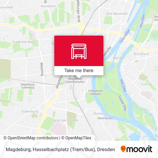 Карта Magdeburg, Hasselbachplatz (Tram / Bus)