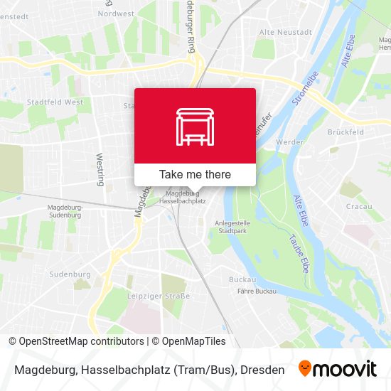 Карта Magdeburg, Hasselbachplatz (Tram / Bus)