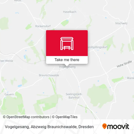 Карта Vogelgesang, Abzweig Braunichswalde