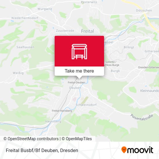 Карта Freital Busbf/Bf Deuben