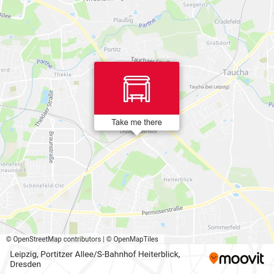Карта Leipzig, Portitzer Allee / S-Bahnhof Heiterblick