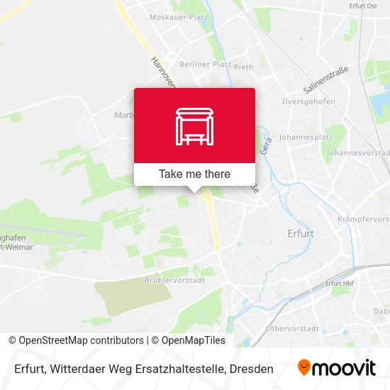 Карта Erfurt, Witterdaer Weg Ersatzhaltestelle