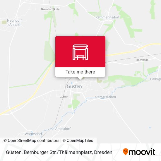 Карта Güsten, Bernburger Str. / Thälmannplatz