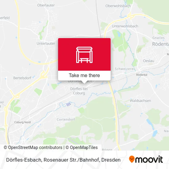 Карта Dörfles-Esbach, Rosenauer Str. / Bahnhof