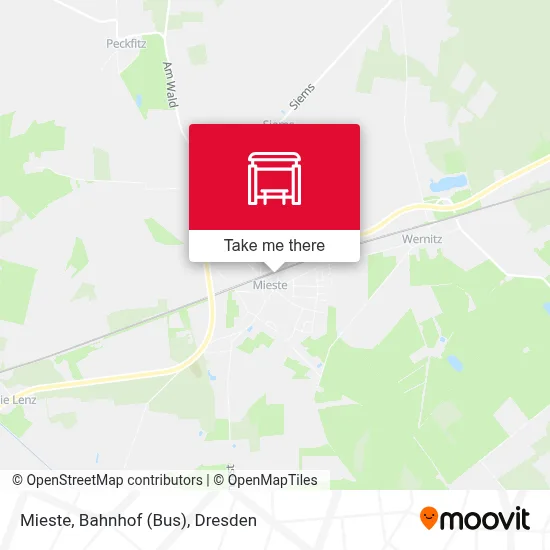 Mieste, Bahnhof (Bus) map