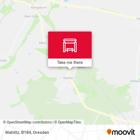 Wahlitz, B184 map