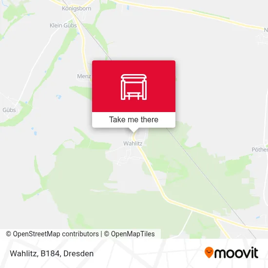Wahlitz, B184 map