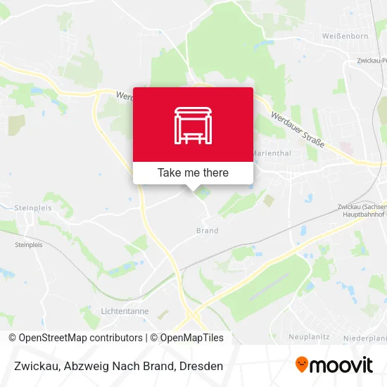 Карта Zwickau, Abzweig Nach Brand