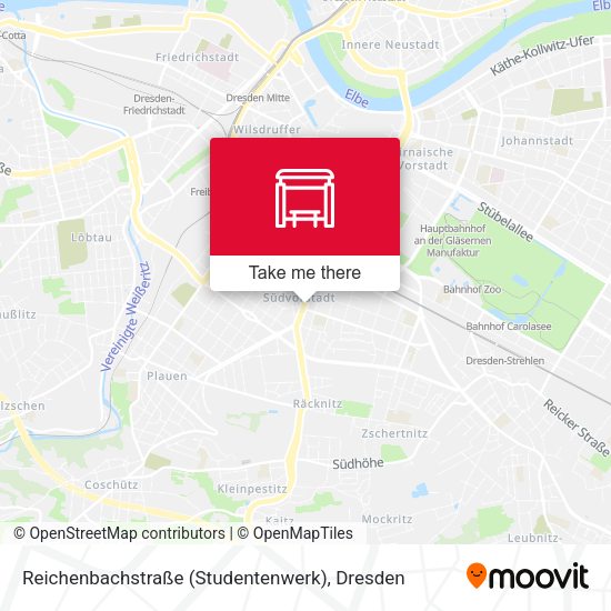 Карта Reichenbachstraße (Studentenwerk)