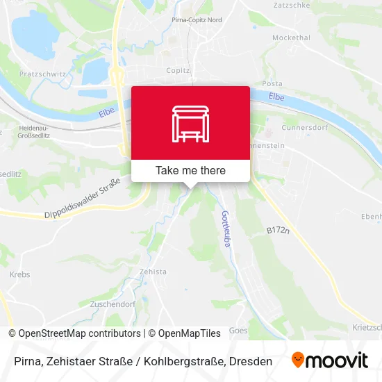 Карта Pirna, Zehistaer Straße / Kohlbergstraße