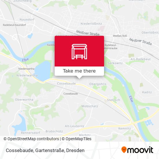 Cossebaude, Gartenstraße map