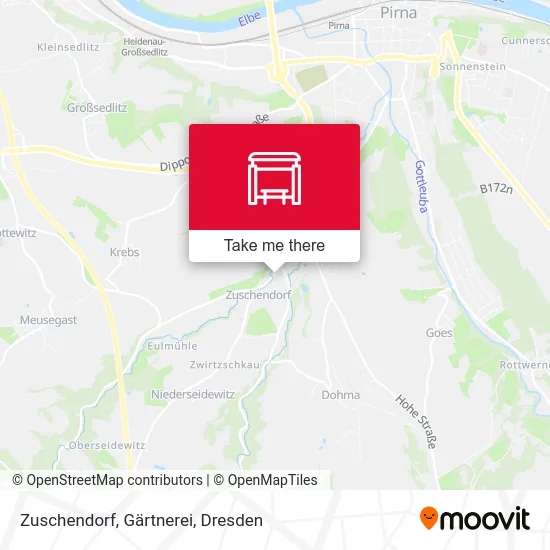 Карта Zuschendorf, Gärtnerei