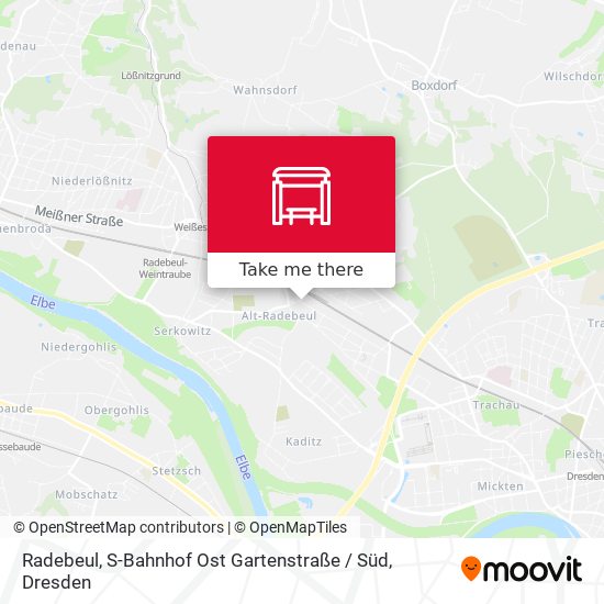 Radebeul, S-Bahnhof Ost Gartenstraße / Süd map