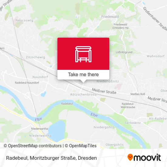Карта Radebeul, Moritzburger Straße