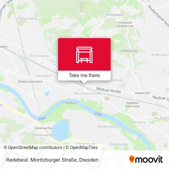 Карта Radebeul. Moritzburger Straße