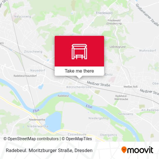 Карта Radebeul. Moritzburger Straße