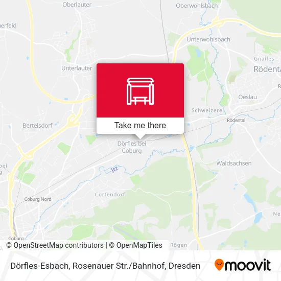 Карта Dörfles-Esbach, Rosenauer Str. / Bahnhof