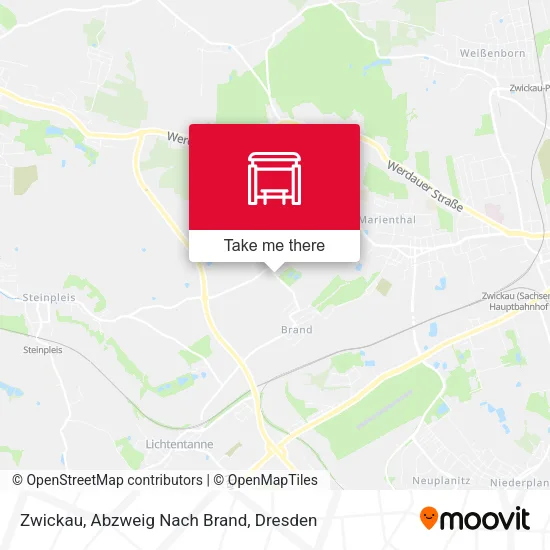Карта Zwickau, Abzweig Nach Brand