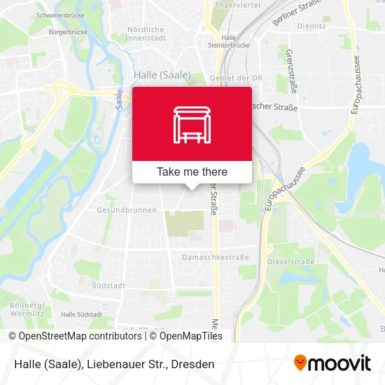 Карта Halle (Saale), Liebenauer Str.