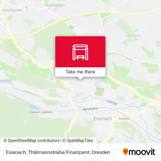 Карта Eisenach, Thälmannstraße / Finanzamt