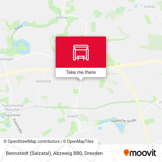 Карта Bennstedt (Salzatal), Abzweig B80