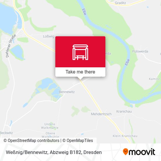 Карта Weßnig/Bennewitz, Abzweig B182