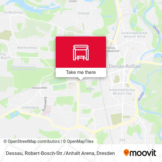 Карта Dessau, Robert-Bosch-Str. / Anhalt Arena