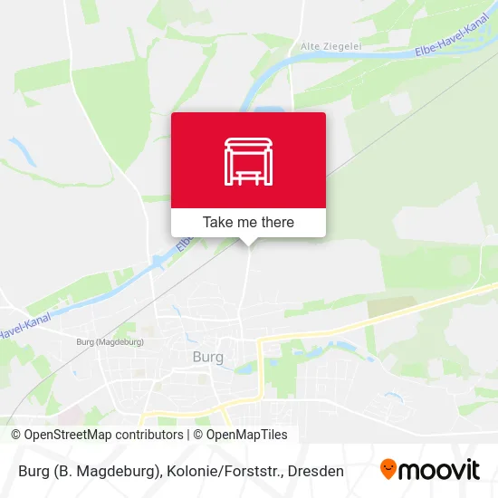 Карта Burg (B. Magdeburg), Kolonie / Forststr.