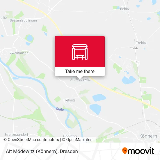 Карта Alt Mödewitz (Könnern)