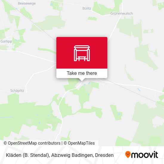 Карта Kläden (B. Stendal), Abzweig Badingen