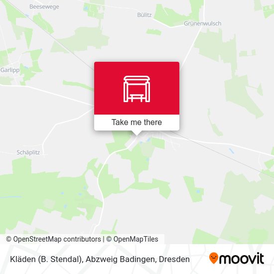 Карта Kläden (B. Stendal), Abzweig Badingen