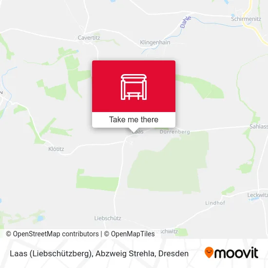 Карта Laas (Liebschützberg), Abzweig Strehla