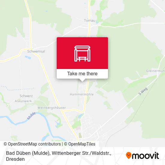 Карта Bad Düben (Mulde), Wittenberger Str. / Waldstr.