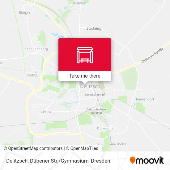 Карта Delitzsch, Dübener Str. / Gymnasium