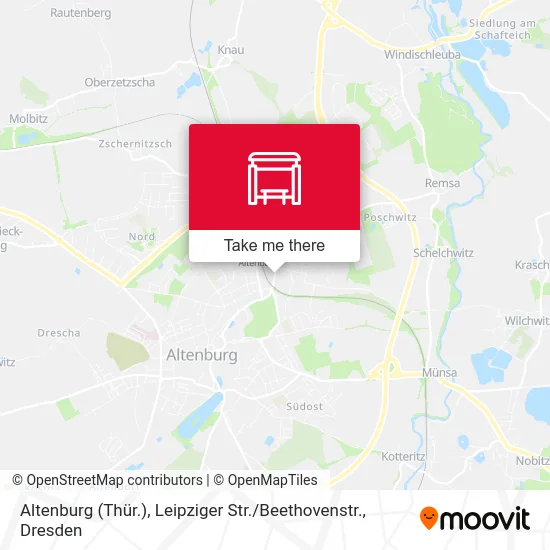 Карта Altenburg (Thür.), Leipziger Str. / Beethovenstr.