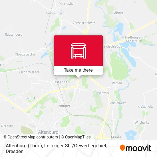 Карта Altenburg (Thür.), Leipziger Str. / Gewerbegebiet
