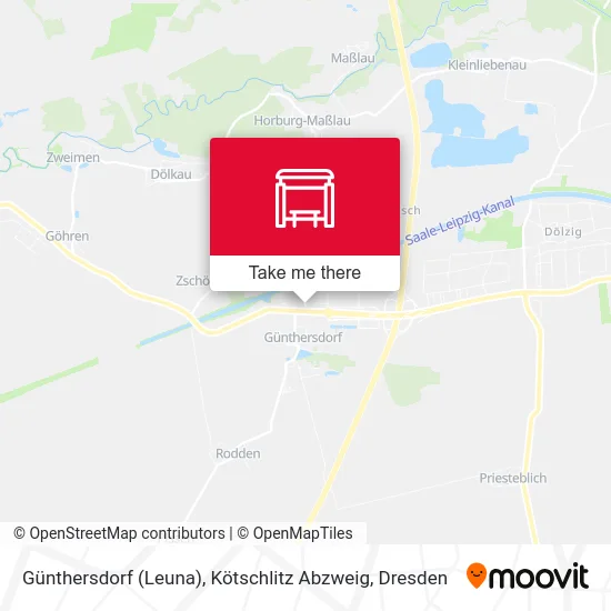 Карта Günthersdorf (Leuna), Kötschlitz Abzweig