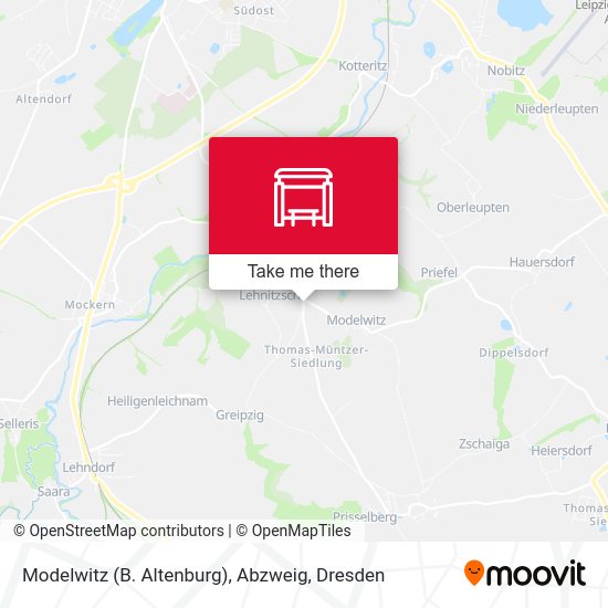 Карта Modelwitz (B. Altenburg), Abzweig