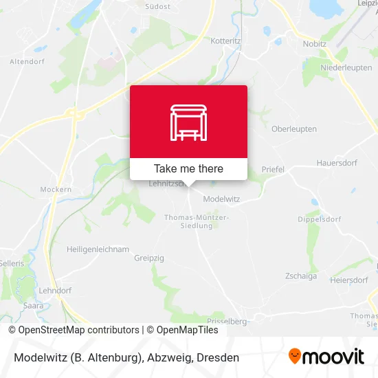 Карта Modelwitz (B. Altenburg), Abzweig