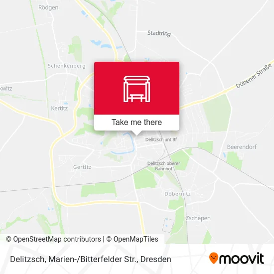 Карта Delitzsch, Marien- / Bitterfelder Str.
